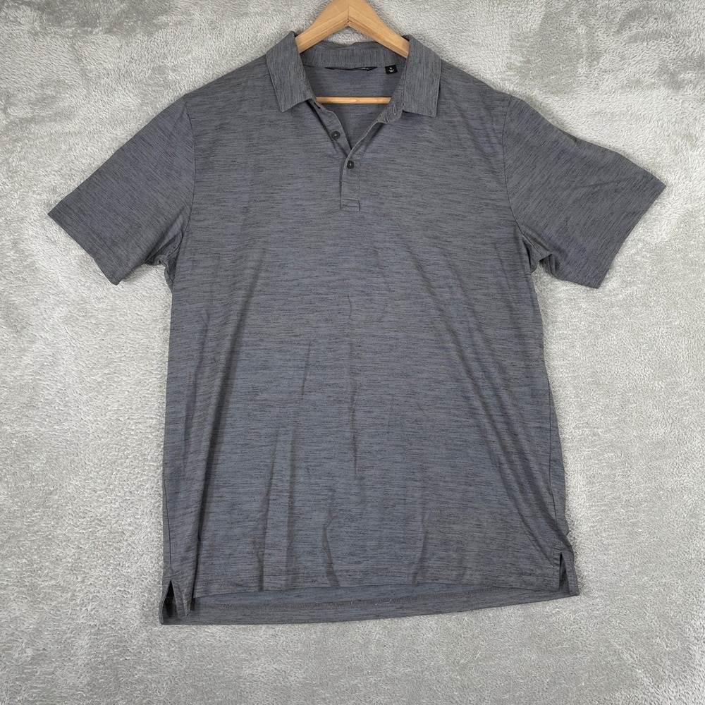 TravisMathew Polo Shirt Mens XL Gray Heathered Short Sleeve Golf Athletic